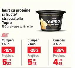 Carrefour laurt cu proteine şi fructe/ stracciatella Yopro Ofertă