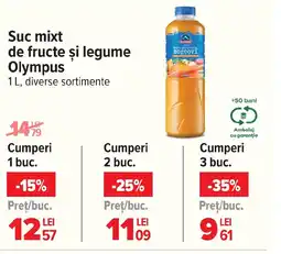 Carrefour Suc mixt de fructe şi legume Olympus Ofertă
