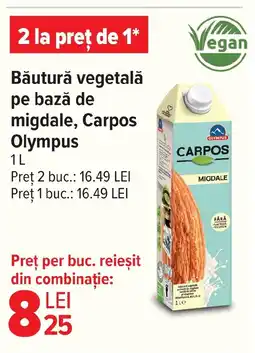 Carrefour Băutură vegetală pe bază de migdale, Carpos Olympus Ofertă