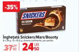 Carrefour îngheţată Snickers/Mars/Bounty Ofertă