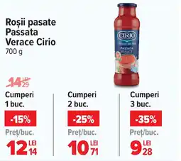 Carrefour Roşii pasate Passata Verace Cirio Ofertă