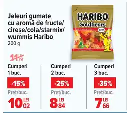 Carrefour Jeleuri gumate cu aromă de fructe/ cireşe/cola/starmix/ wummis Haribo Ofertă