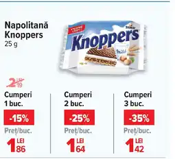 Carrefour Napolitană Knoppers Ofertă
