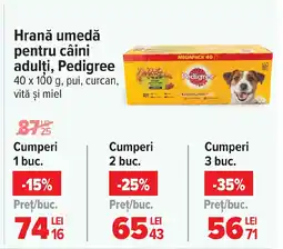 Carrefour Hrană umedă pentru câini adulţi, Pedigree Ofertă