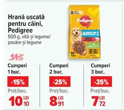 Carrefour Hrană uscată pentru câini, Pedigree Ofertă