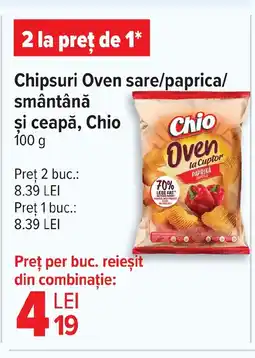 Carrefour Chipsuri Oven sare/paprica/ smântână şi ceapă, Chio Ofertă