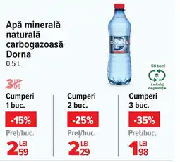 Carrefour Apă minerală naturală carbogazoasă Dorna Ofertă