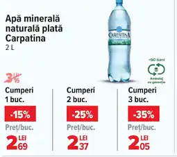 Carrefour Apă minerală naturală plată Carpatina Ofertă