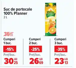 Carrefour Suc de portocale 100% Pfanner Ofertă