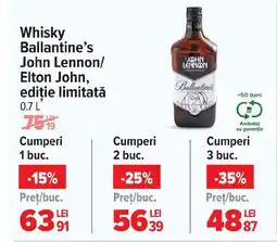 Carrefour Whisky Ballantine's John Lennon/ Elton John, ediție limitată Ofertă