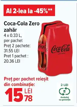 Carrefour Coca-Cola Zero zahăr Ofertă