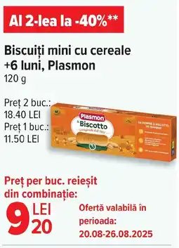 Carrefour Biscuiți mini cu cereale +6 luni, Plasmon Ofertă