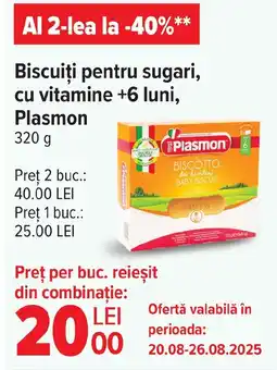 Carrefour Biscuiți pentru sugari, cu vitamine +6 luni Plasmon Ofertă
