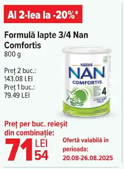 Carrefour Formulă lapte 3/4 Nan Comfortis Ofertă
