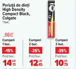 Carrefour Periuţă de dinți High Density Compact Black, Colgate Ofertă