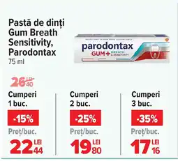 Carrefour Pastă de dinți Gum Breath Sensitivity, Parodontax Ofertă