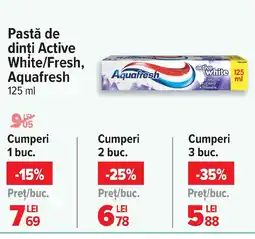 Carrefour Pastă de dinti Active White/Fresh, Aquafresh Ofertă