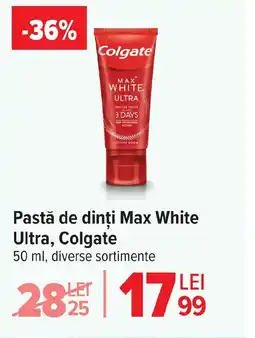 Carrefour Pastă de dinți Max White Ultra, Colgate Ofertă