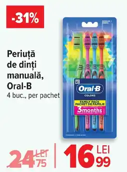 Carrefour Periuţă de dinți manuală, Oral-B Ofertă