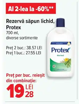 Carrefour Rezervă săpun lichid, Protex Ofertă