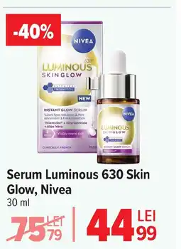 Carrefour Serum Luminous 630 Skin Glow, Nivea Ofertă