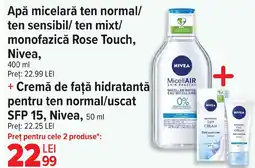 Carrefour Apă micelară ten normal/ ten sensibil/ ten mixt/ monofazică Rose Touch, Nivea Ofertă