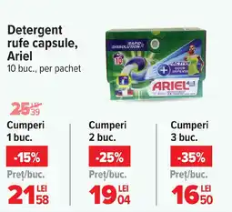 Carrefour Detergent rufe capsule, Ariel Ofertă