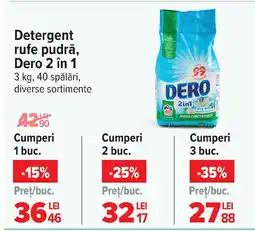 Carrefour Detergent rufe pudră, Dero 2 în 1 Ofertă