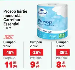 Carrefour Prosop hârtie monorolă, Carrefour Essential Ofertă