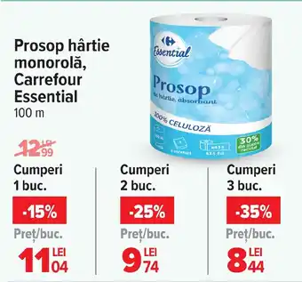 Carrefour Prosop hârtie monorolă, Carrefour Essential Ofertă