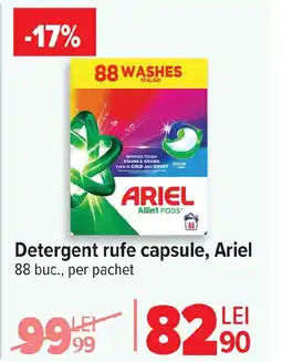 Carrefour Detergent rufe capsule, Ariel Ofertă