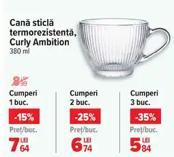 Carrefour Cană sticlă termorezistentă, Curly Ambition Ofertă