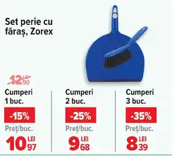 Carrefour Set perie cu făraş, Zorex Ofertă