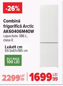 Carrefour Combină frigorifică Arctic AK60406M40W Ofertă