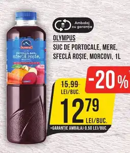 Mega Image OLYMPUS Suc de portocale, mere, sfeclă roșie, morcovi Ofertă
