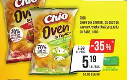 Mega Image CHIO Chips din cartofi, cu gust de paprica/smântână și ceapă/ cu sare Ofertă