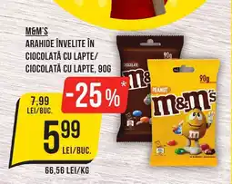 Mega Image M&M'S Arahide învelite în ciocolată cu lapte/ ciocolată cu lapte Ofertă