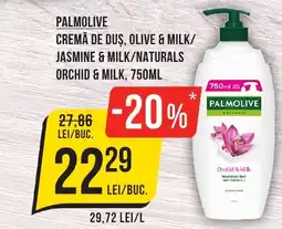 Mega Image PALMOLIVE Cremă de duş, olive & milk/ jasmine & milk/naturals orchid & milk Ofertă
