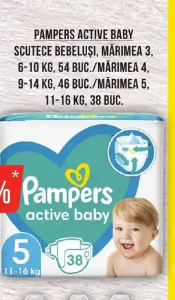 Mega Image PAMPERS Active baby scutece bebelusi Ofertă