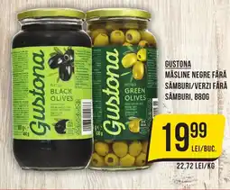 Mega Image GUSTONA Măsline negre fără sâmburi/verzi fără sâmburi Ofertă