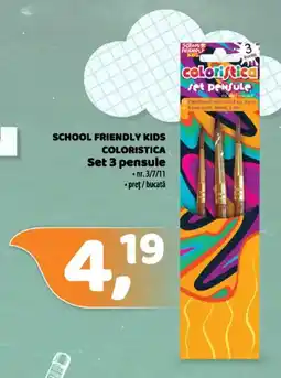 La Doi Pasi SCHOOL FRIENDLY KIDS COLORISTICA Set 3 pensule Ofertă