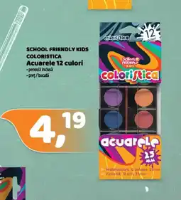 La Doi Pasi SCHOOL FRIENDLY KIDS COLORISTICA Acuarele 12 culori Ofertă