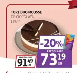 Auchan Tort duo mousse de ciocolată Ofertă