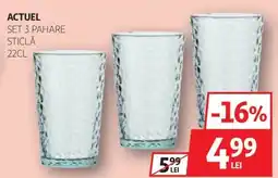 Auchan Actuel set 3 pahare sticlă Ofertă