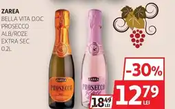 Auchan ZAREA Bella vita d.o.c prosecco alb/roze extra sec Ofertă