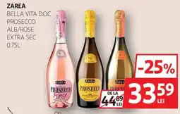 Auchan ZAREA Bella vita d.o.c prosecco alb/rose extra sec Ofertă