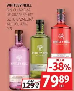 Auchan Whitley neill gin cu aromă de grapefruit/ gutuie/zmeură Ofertă