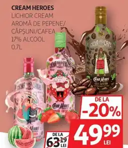 Auchan Cream heroes lichior cream aromă de pepene/ căpşuni/cafea Ofertă