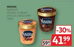 Auchan Nirvana înghetată pralines & cream/ choco & choco chips Ofertă