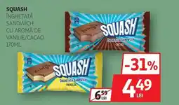 Auchan Squash înghețată sandwich cu aromă de vanilie/cacao Ofertă